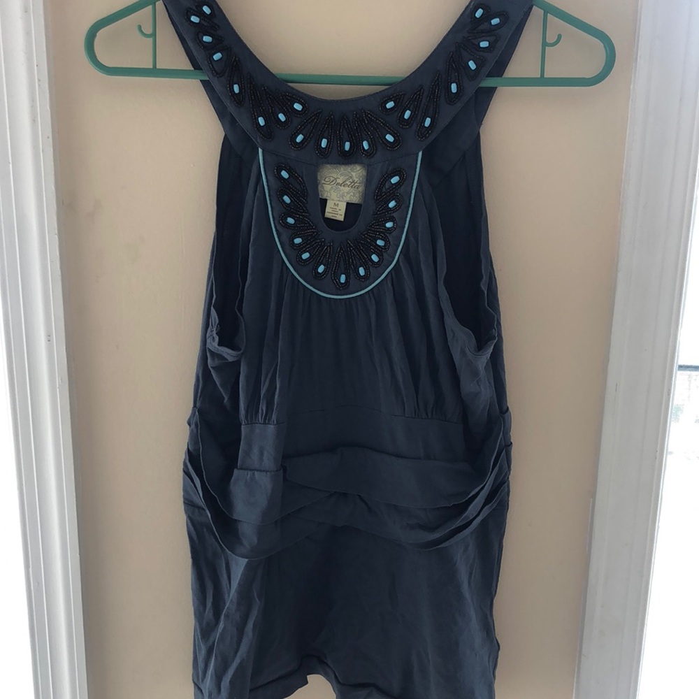 Blue beaded top